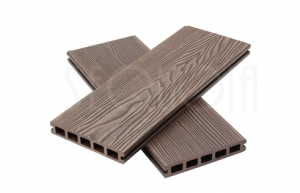 Террасная доска из ДПК SEQUOIA  DUAL 3D WOOD цвет BROWN