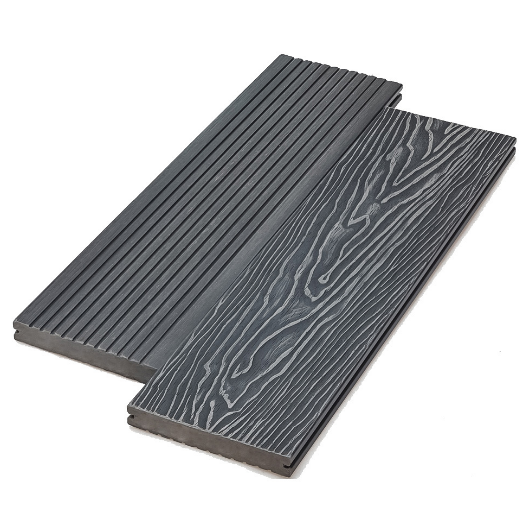 Террасная доска из ДПК Deckart Monolit 3D Графит